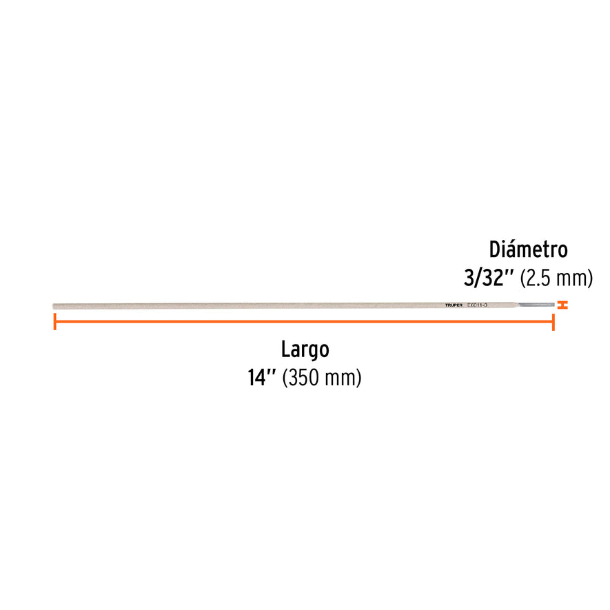 Bolsa con 1 kg de electrodos 6011 de 3/32', Truper Caja con 5, 101534