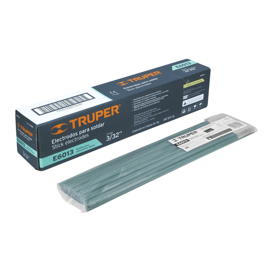 Bolsa con 1 kg de electrodos 6013 de 3/32', Truper Caja con 5, 14360