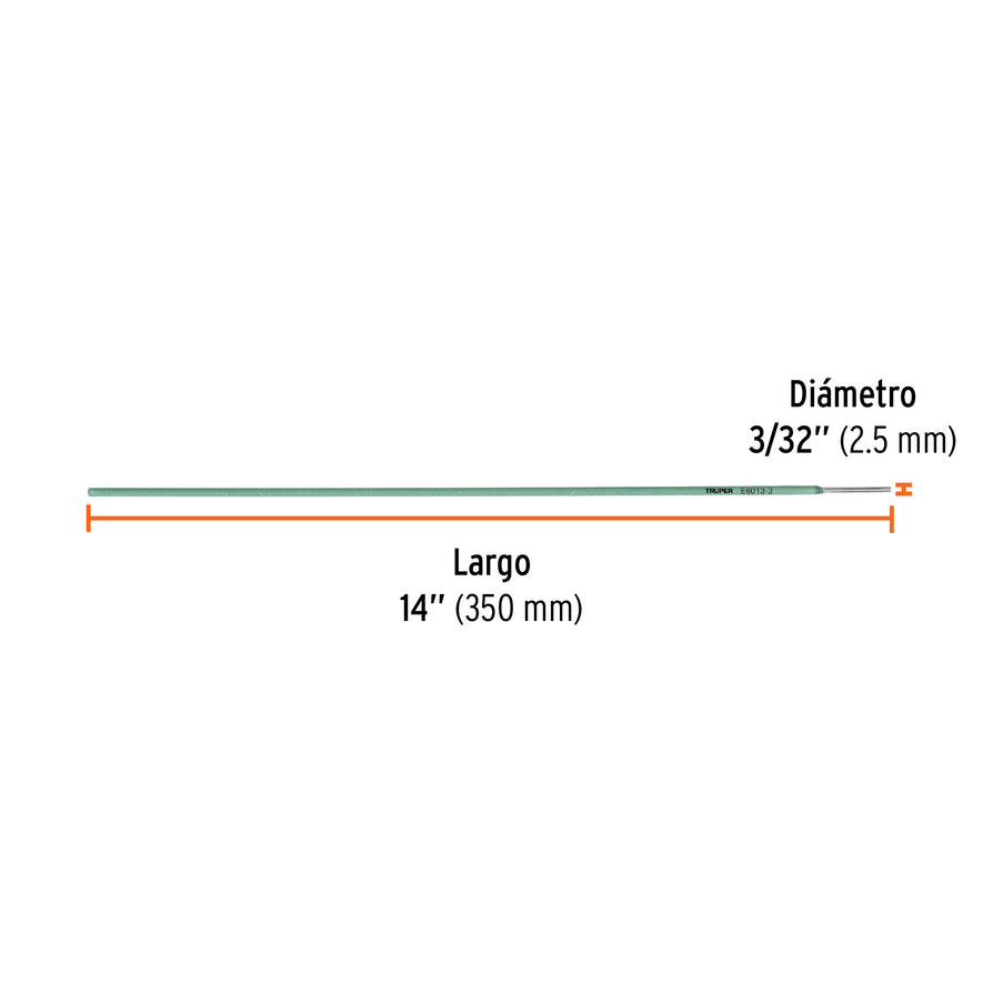 Bolsa con 1 kg de electrodos 6013 de 3/32', Truper Caja con 5, 14360