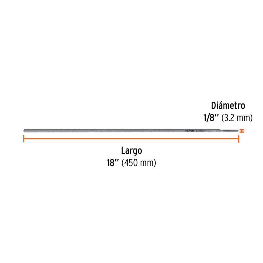 Bolsa con 1 kg de electrodos 7018 de 1/8', Truper Caja con 5, 14363
