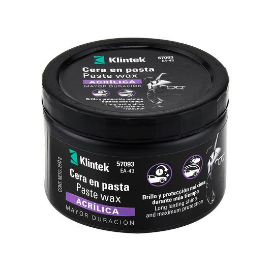 Cera pasta acrílica para auto, 500 g, Klintek Caja con 6, 57093