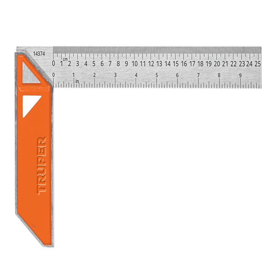 Escuadra 10' para carpintero con mango 100% de aluminio Caja con 6, 14374