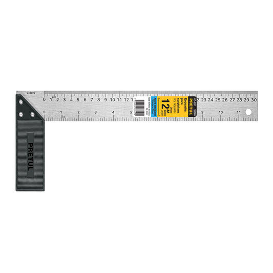 Escuadra 12' para carpintero, Pretul Caja con 6, 26089