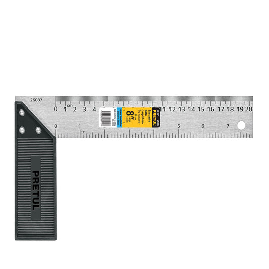 Escuadra 8' para carpintero, Pretul Caja con 6, 26087