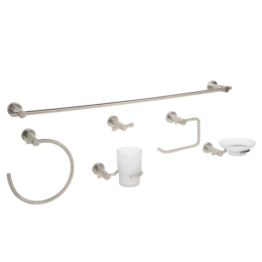 Juego de 6 accesorios para baño acabado satín, Foset Element, 49682
