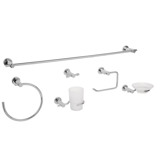 Juego de 6 accesorios para baño acabado cromo, Foset Element, 49681
