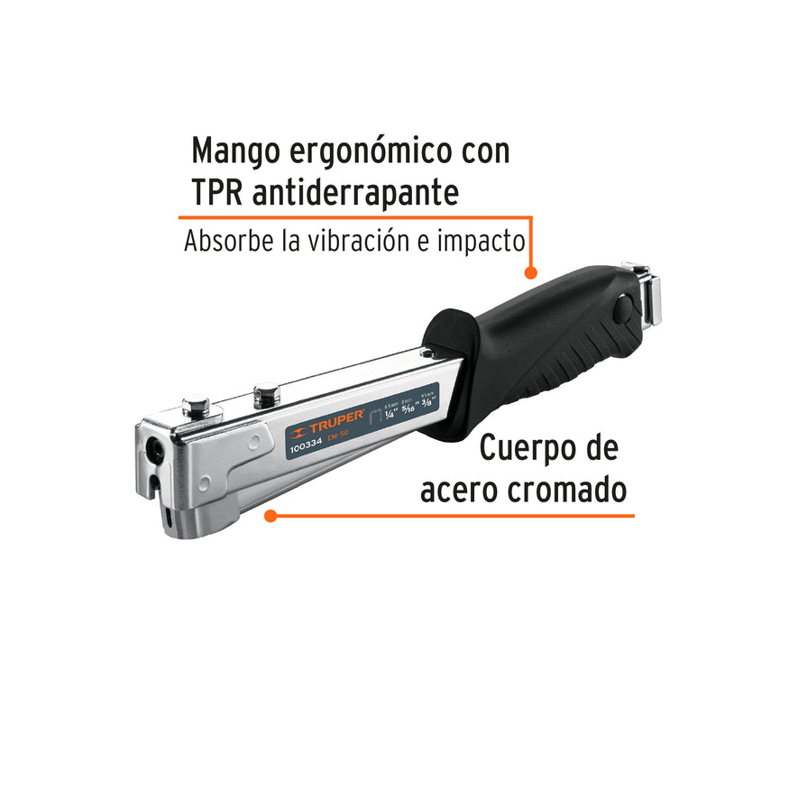 Engrapadora tipo martillo, uso rudo, Truper, 100334