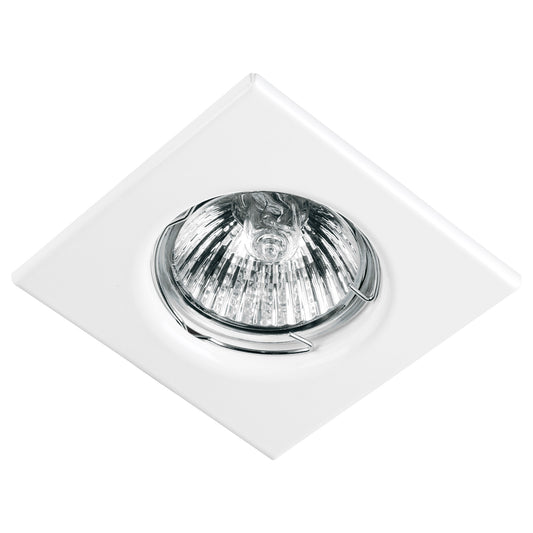 Luminario cuadrado blanco spot fijo, lámpara no incluida Caja con 4, 45566