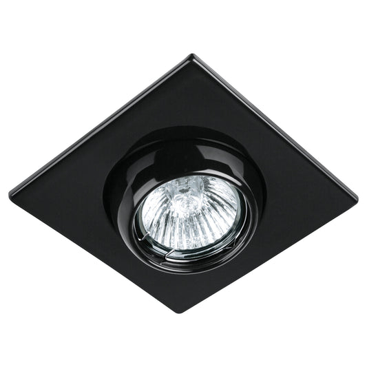 Luminario cuadrado negro spot esférico, lámpara no incluida Caja con 4, 45570