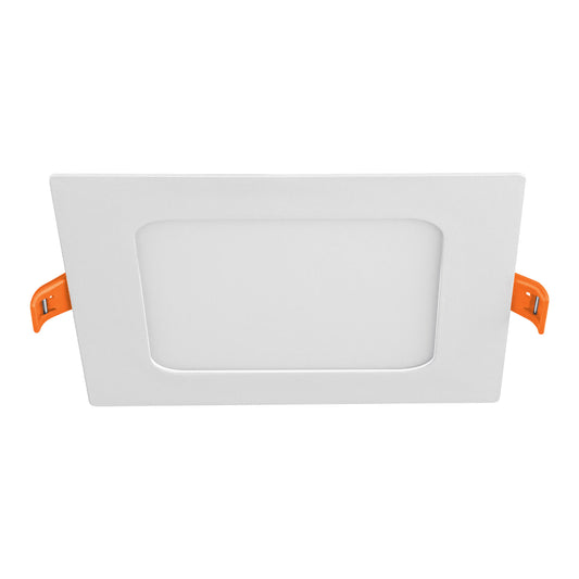 Luminario ultra delgado LED 6 W empotrar cuadrado luz cálida Caja con 4, 47406