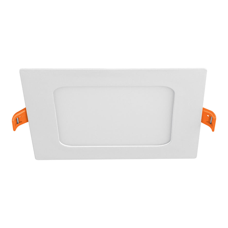 Luminario ultra delgado LED 6 W empotrar cuadrado luz cálida Caja con 4, 47406