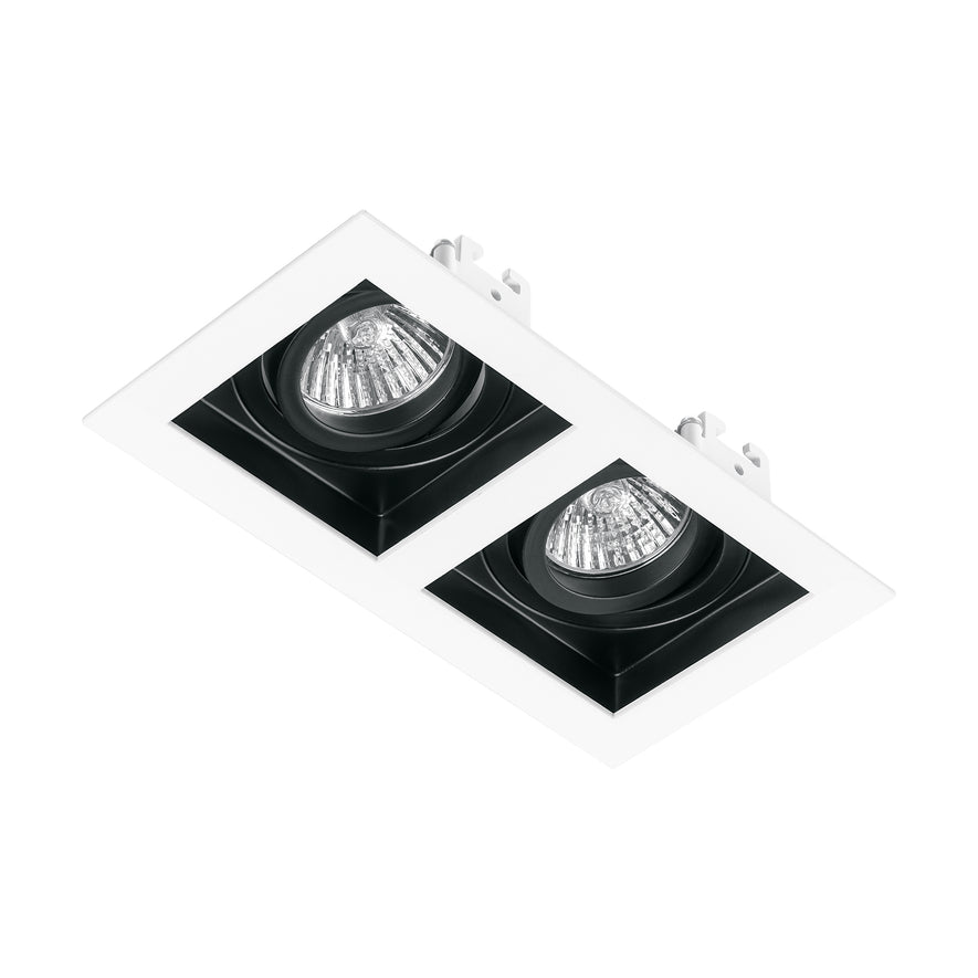 Luminario empotrable con 2 spots dirigibles, blanco, VOLTECK, 49549