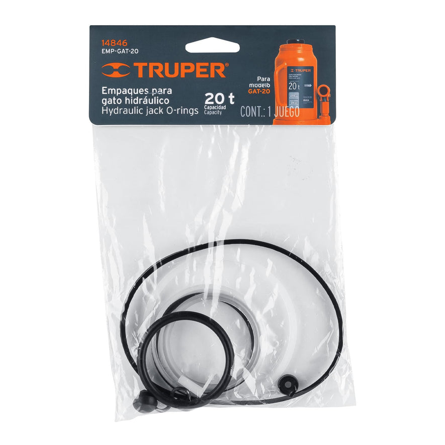 Empaques para gato hidráulico de botella de 20 Ton, Truper Caja con 12, 14846