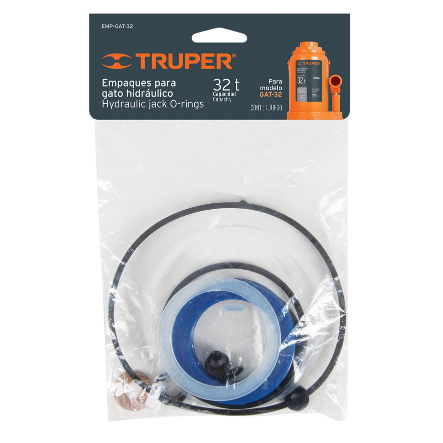 Empaques para gato hidráulico de botella de 32 Ton, Truper Caja con 12, 14848