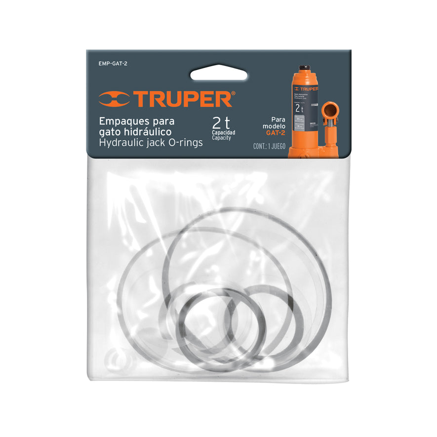Empaques para gato hidráulico de botella de 6 Ton, Truper Caja con 12, 14815