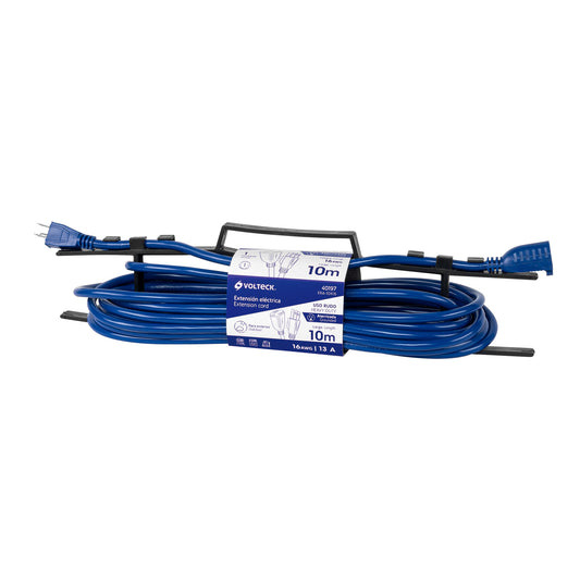 Extensión de uso rudo aterrizada 10 m calibre 16, Volteck Caja con 4, 40197