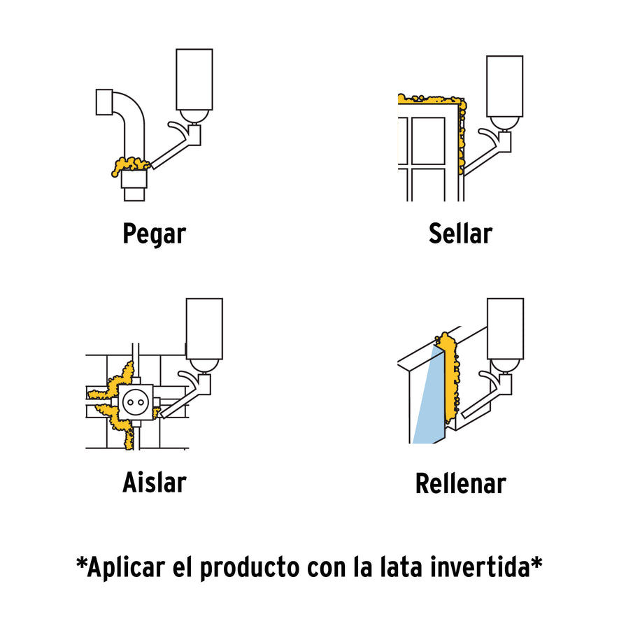 Espuma expansiva de 750 ml, Truper Caja con 6, 15305