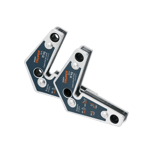 2 Escuadras magnéticas esquineras 3' capacidad 11 kg, TRUPER Caja con 3, 103031