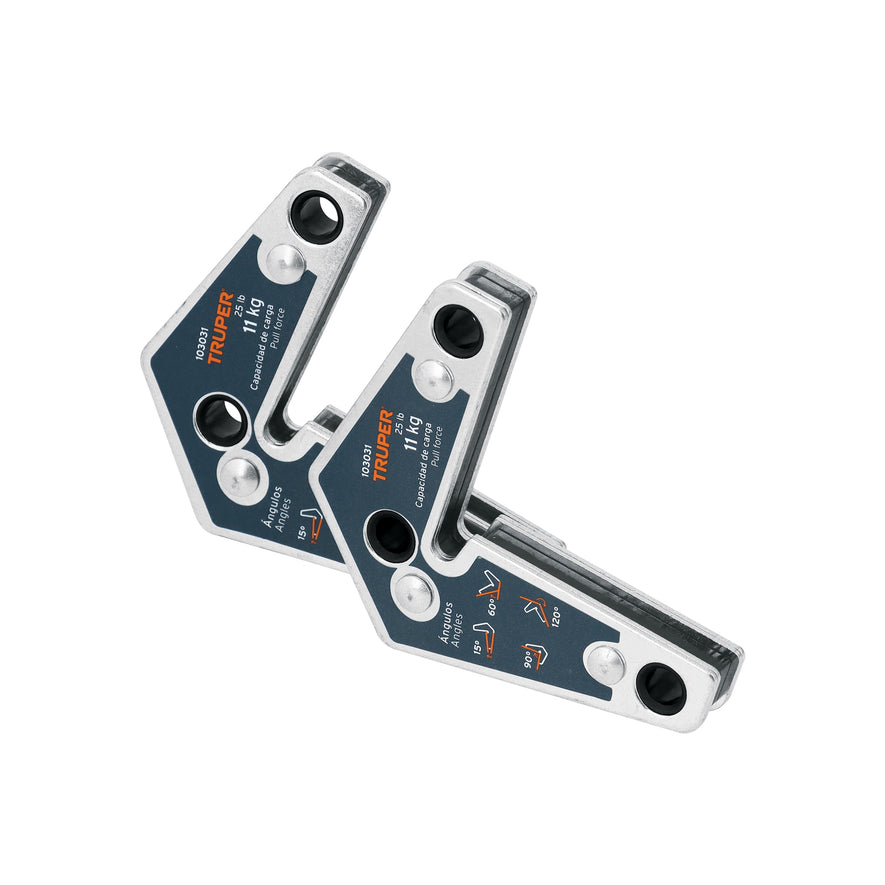 2 Escuadras magnéticas esquineras 3' capacidad 11 kg, TRUPER Caja con 3, 103031