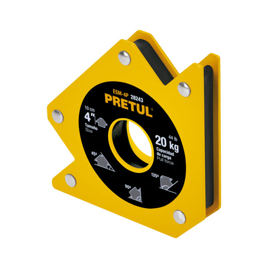 Escuadra magnética 4' para soldar, capacidad 20 kg, PRETUL Caja con 4, 28243