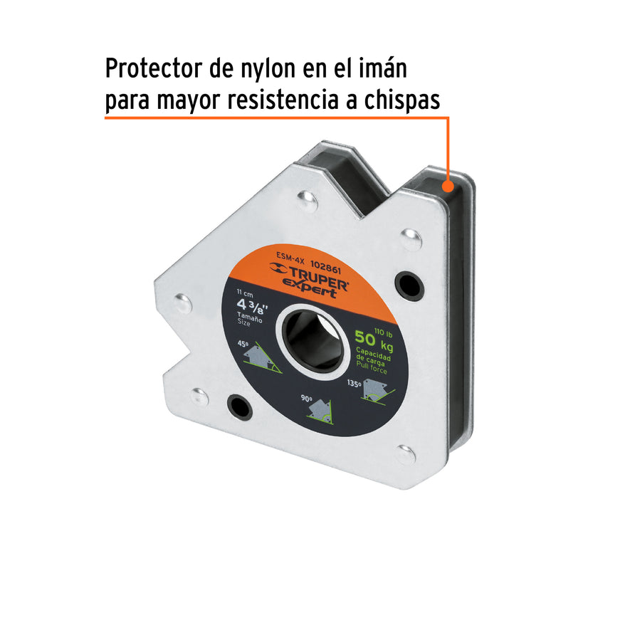 Escuadra magnética 4' para soldar, capacidad 50 kg, EXPERT Caja con 4, 102861