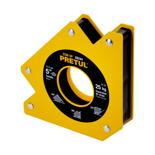 Escuadra magnética 5' para soldar, capacidad 25 kg, PRETUL Caja con 4, 28244