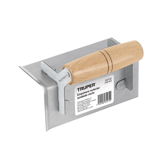 Esquinero exterior, para acabado recto, Truper Caja con 6, 103732