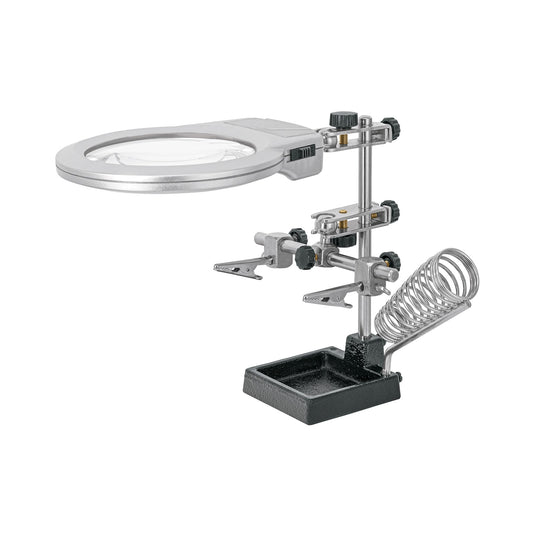 Estación de sujeción con lupa y luz LED, TRUPER, 103993