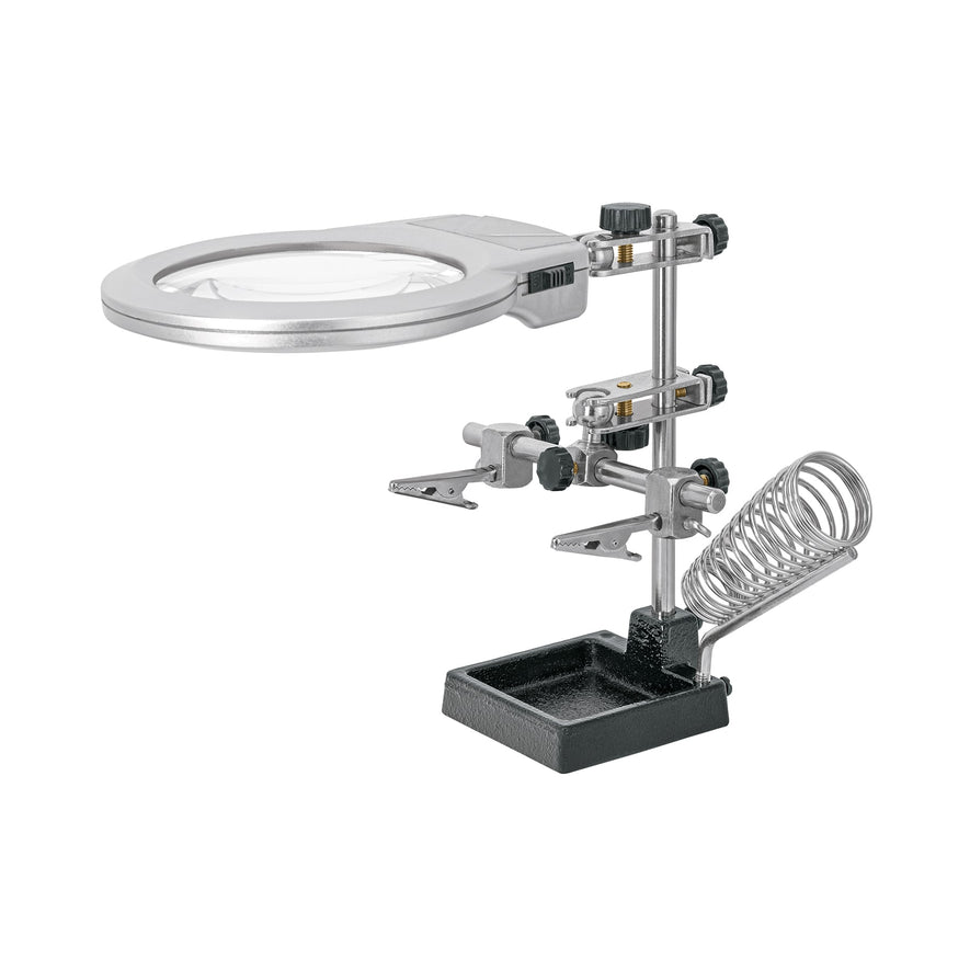 Estación de sujeción con lupa y luz LED, TRUPER, 103993