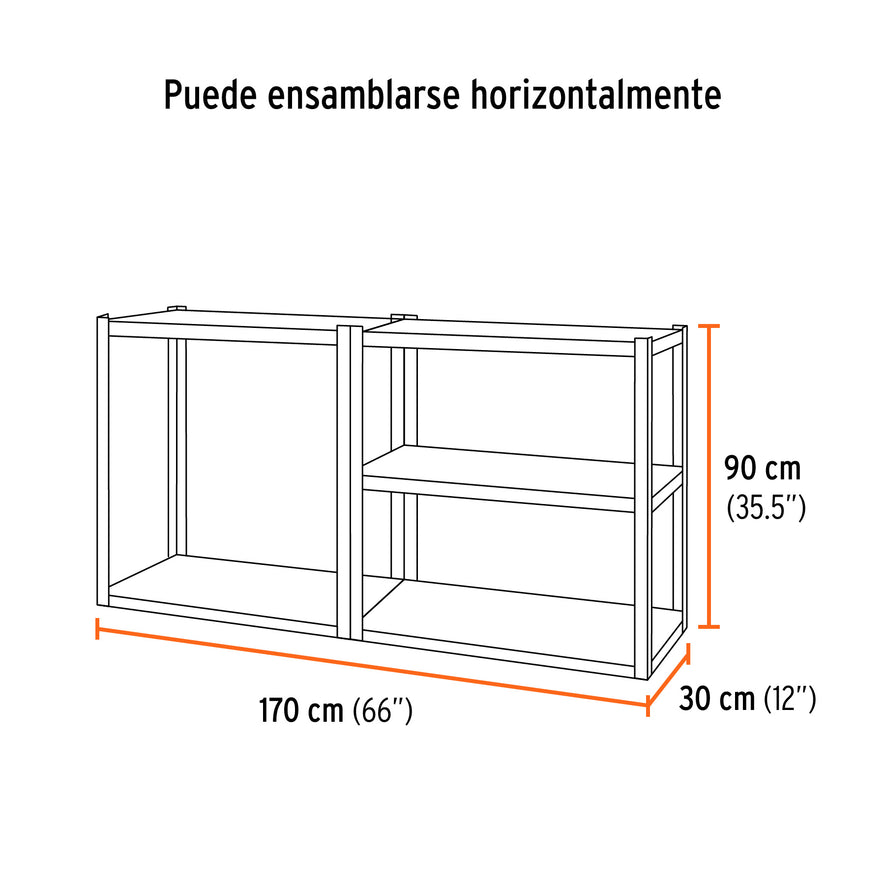 Estante metálico 5 repisas capacidad 80 Kg,180x30x85, TRUPER, 58000