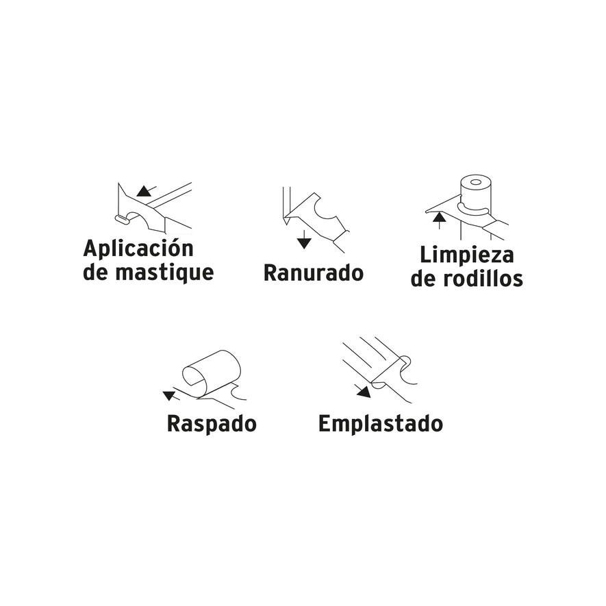 Espátula 2-1/2' de 5 usos con mango de madera, Truper Caja con 6, 14458