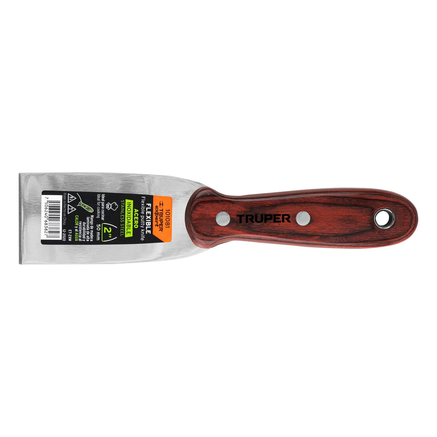 Espátula 2' acero inoxidable con mango de madera, Expert Caja con 6, 101081