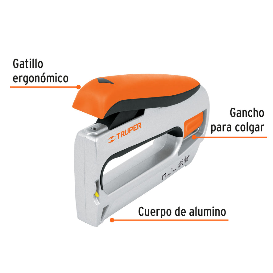 Engrapadora / clavadora tipo pistola uso rudo, Truper, 17981