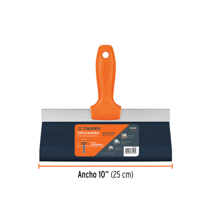 Espátula tapizadora de 10' acero al medio carbono, Truper Caja con 3, 14460