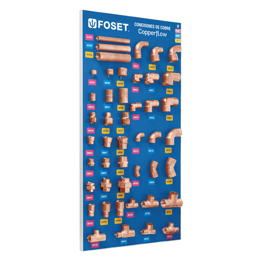 Exhibidor con conexiones de cobre, Foset, 55785