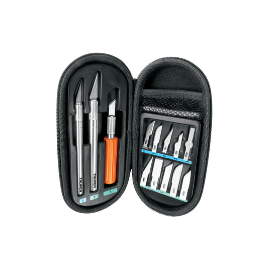 Juego de exactos profesional con 13 cuchillas,estuche,TRUPER Caja con 4, 17512
