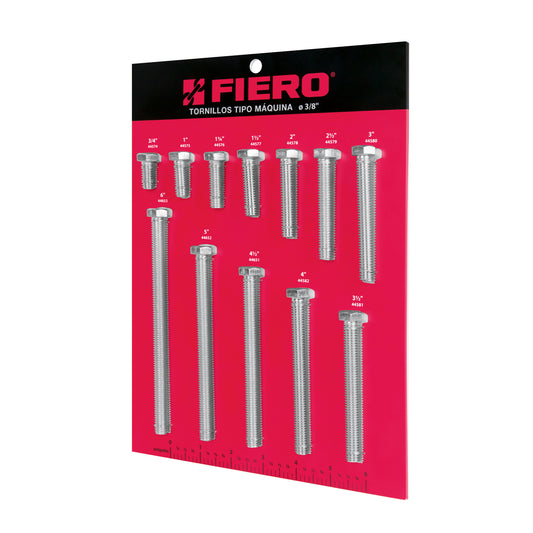 Exhibidor Fiero con tornillos tipo máquina, 3/8', 55898