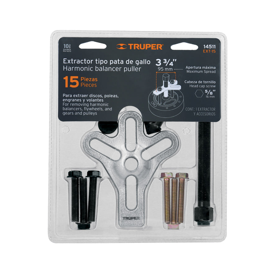 Extractor pata de gallo, 15 piezas, Truper Caja con 5, 14511
