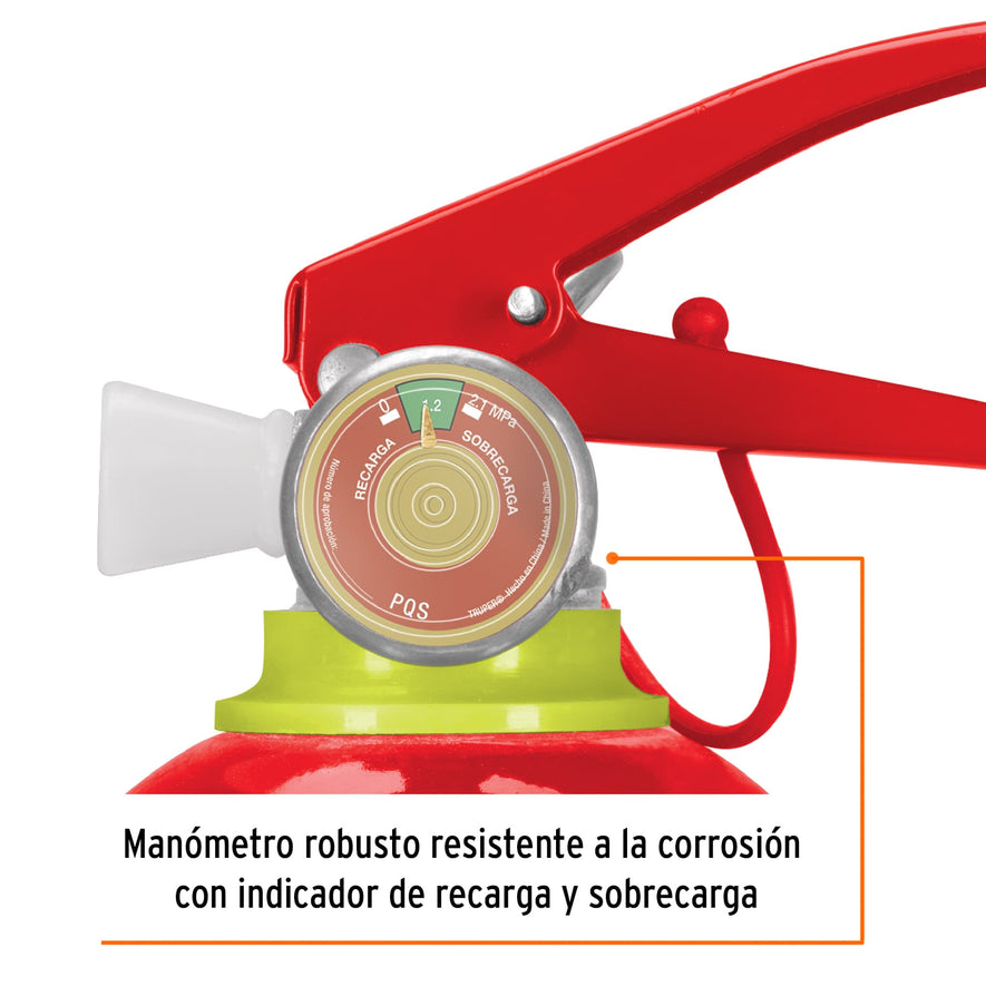 Extintor portátil recargable 0.5 kg, polvo tipo ABC, Truper Caja con 2, 101172