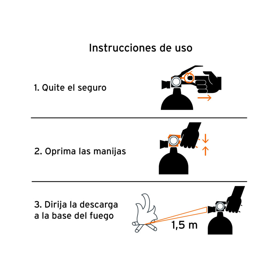 Extintor portátil recargable 0.5 kg, polvo tipo ABC, Truper Caja con 2, 101172