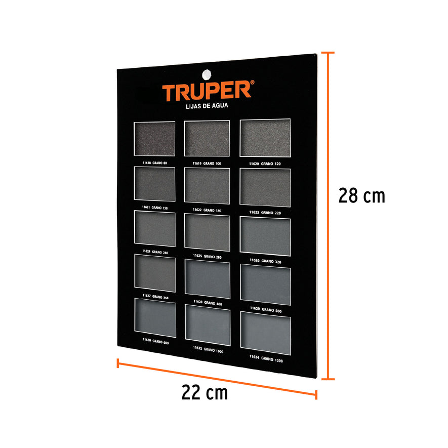 Exhibidor Truper de lijas de agua, 55559