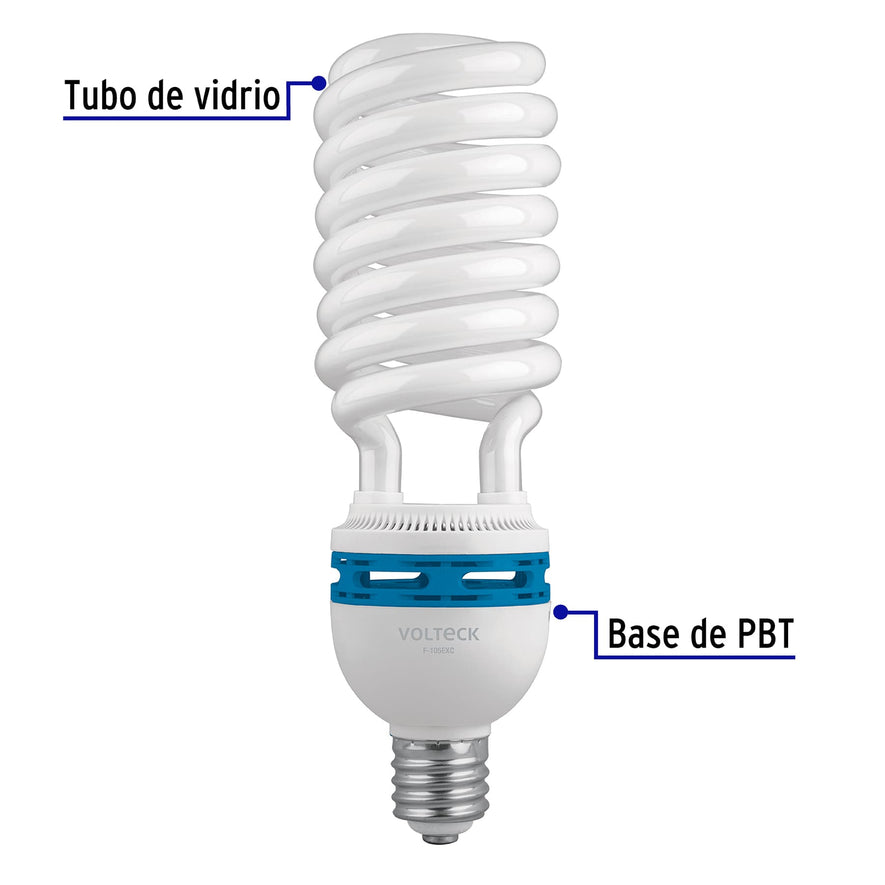 Lámpara espiral 105 W base mogul E39 220 V luz día, caja Caja con 2, 48261