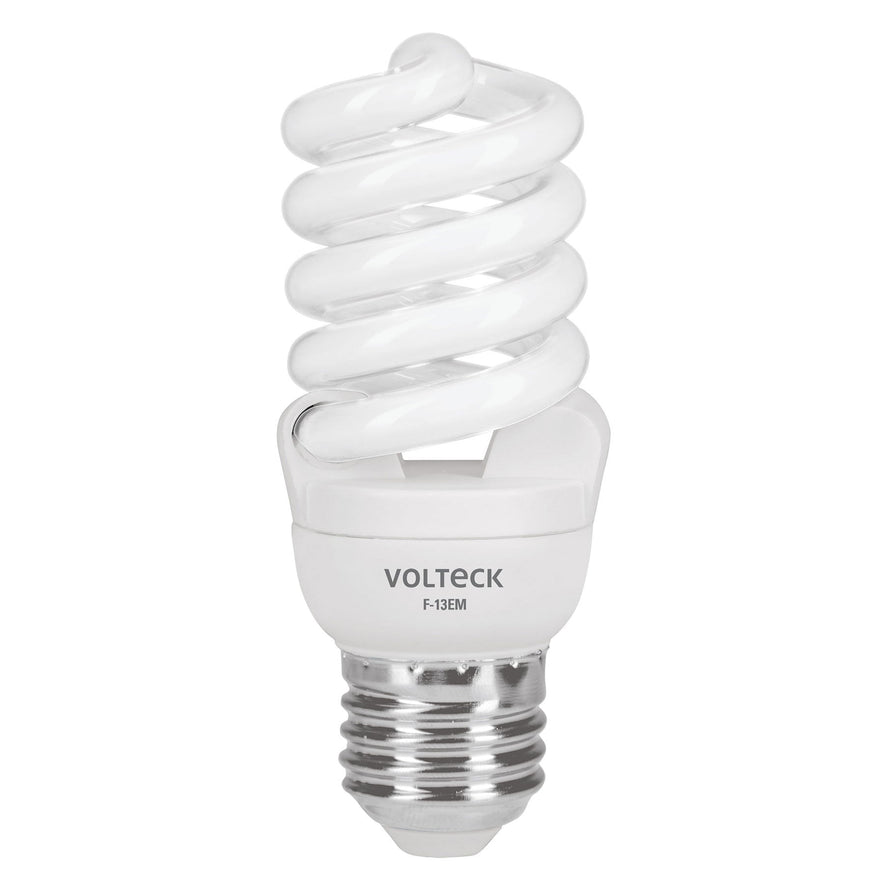Lámpara espiral mini T2 13 W luz de día en blíster, Volteck Caja con 4, 48504