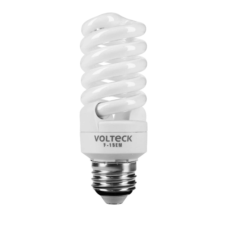 Lámpara espiral mini T2 15 W luz de día en blíster, Volteck Caja con 8, 48204
