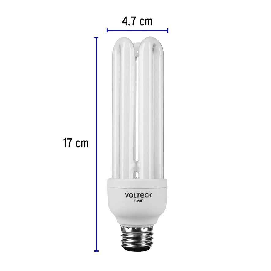 Lámpara triple T4 24 W luz de día en blíster, Volteck Caja con 4, 48227