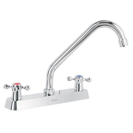 Mezcladora 8' p/fregadero, cuello largo, manerales cruceta Caja con 2, 45612