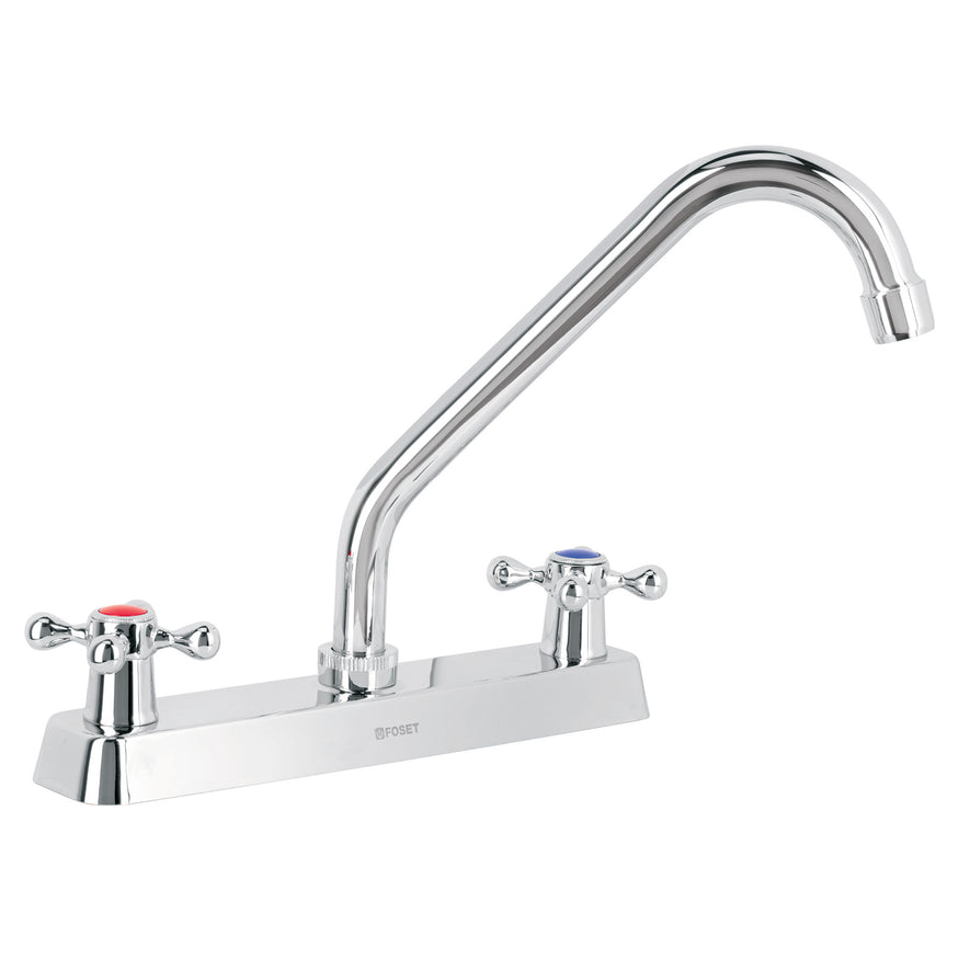 Mezcladora 8' p/fregadero, cuello largo, manerales cruceta Caja con 2, 45612