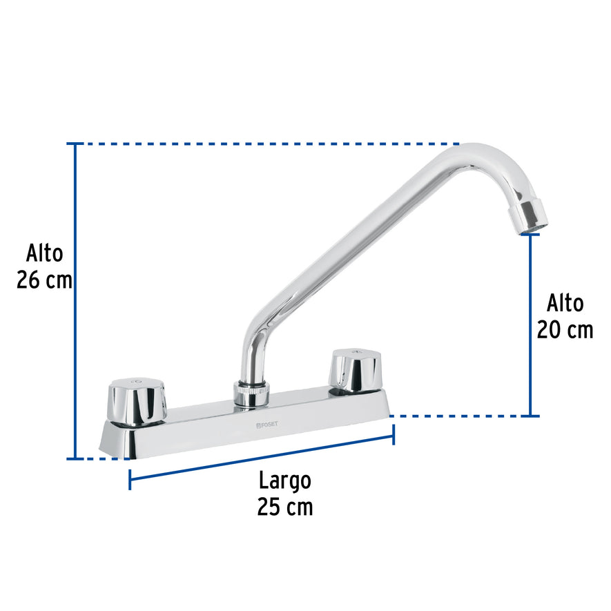 Mezcladora larga 8' p/fregadero manerales hex cart cerámico Caja con 2, 49239
