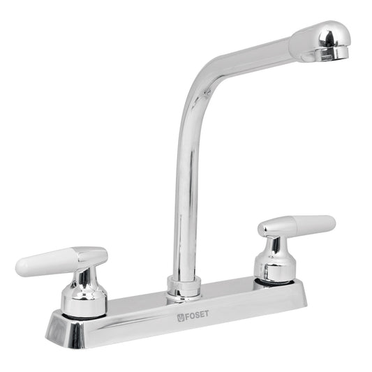 Mezcladora 8' p/fregadero, cuello cobra, manerales cono, 49180