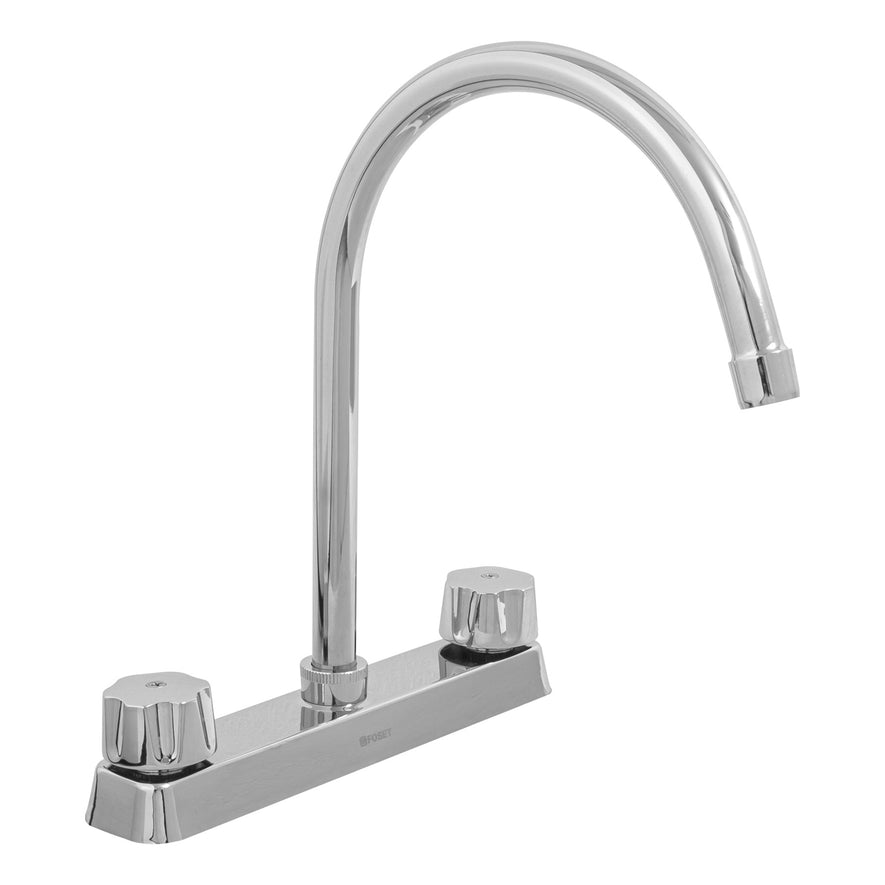 Mezcladora curva 8' p/fregadero manerales hex car compresión, 45616